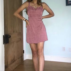 Sweetheart Gingham Dress (red) w/Tie